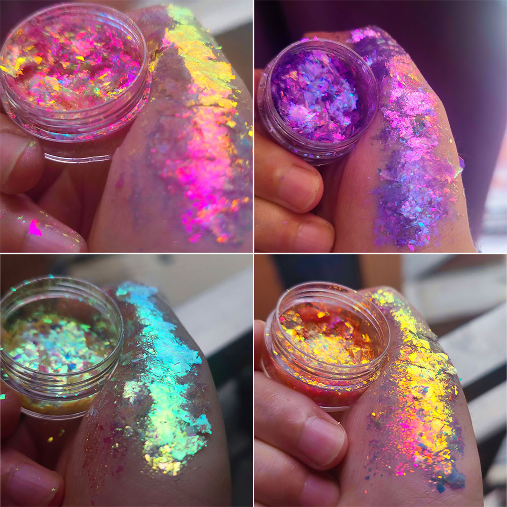 Eyeshadow Glitter Pigment - ผงกลิตเตอร์เปลี่ยนสีรุ้ง ประกายมุก สำหรับตกแต่งเล็บ แต่งตา และอายแชโดว์