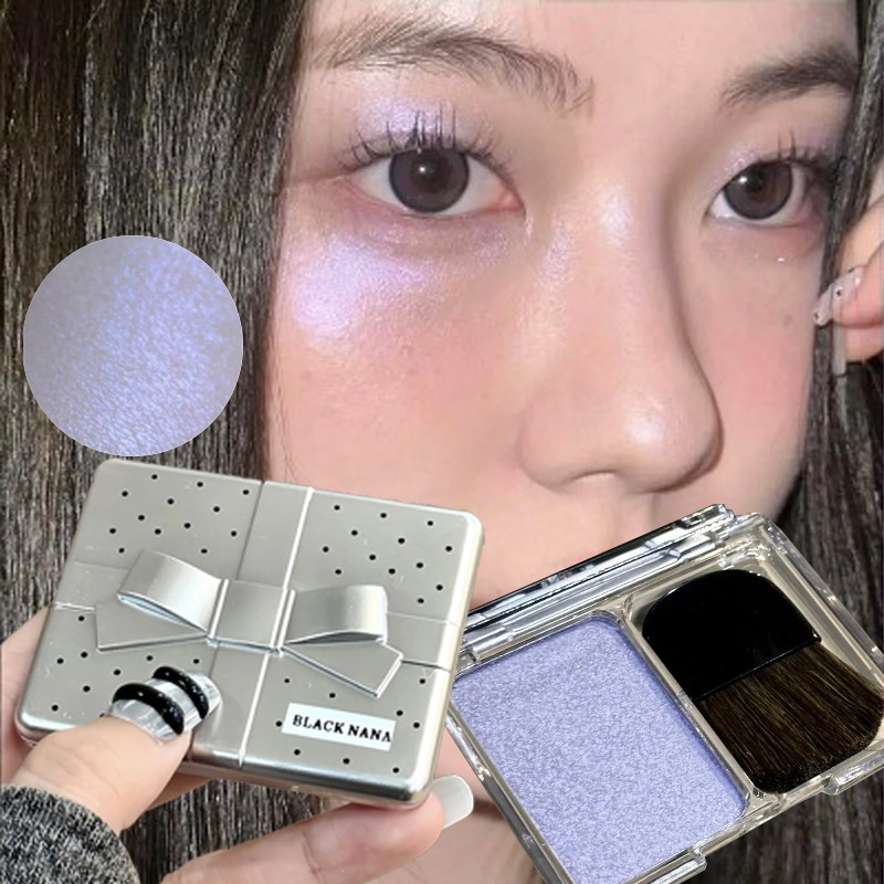 Eyeshadow Glitter Pigment - อายแชโดว์สีม่วงพังก์ไอซ์ ไฮไลท์เตอร์เพิ่มความสว่างให้ใบหน้า ประกายระยิบระยับ กลิตเตอร์มุก คอนทัวร์ เมคอัพพาเลทแบบพกพา