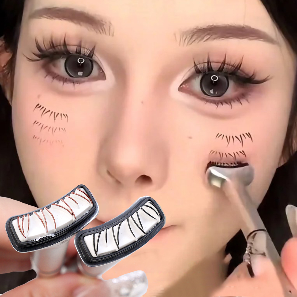 Beauty Mark Makeup - ที่ปั๊มขนตาล้านล่างแบบ2อิน1พร้อมอายไลเนอร์กันน้ำแบบ DIY เครื่องสำอางซีลสำหรับ riasan Korea มือใหม่
