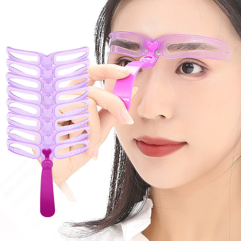 Beauty Makeup Tools Set - 8 In 1 Reusable Eyebrow Stencil