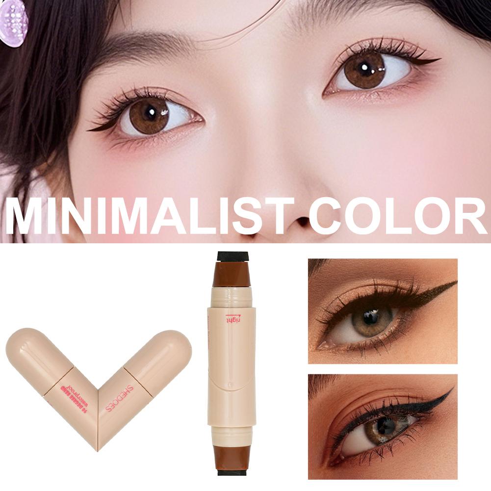 Beauty Mark Makeup - ปากกาปั๊มอายไลเนอร์แบบหมุนได้ หัวคู่ ซีลแห้งเร็ว กำหนดเส้นขอบอย่างแม่นยำ ปั๊มอายไลเนอร์ในตัว กันน้ำ