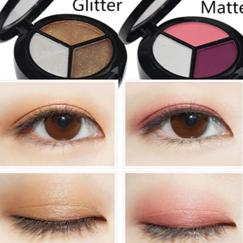Eyeshadow Glitter Pigment - อายแชโดว์ผู้หญิงอายแชโดว์แวววาวกันน้ำ3สีอายแชโดว์ทาเครื่องมือแต่งหน้า