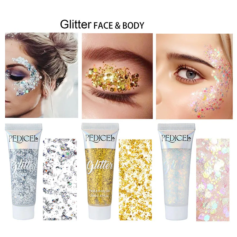 Eyeshadow Glitter Pigment - เจลครีมกลิตเตอร์สำหรับหน้า อายแชโดว์ประกายมุก ชิมเมอร์ ผงสีประกาย สำหรับผิวหน้า ตัว