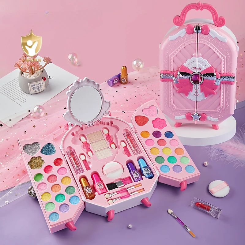 Beauty Makeup Gift Sets - เครื่องสำอางของเล่นสำหรับเจ้าหญิงเด็กผู้หญิงเครื่องสำอางอายแชโดว์ยาทาเล็บปลอดสารพิษชุดเครื่องสำอางแต่งหน้าแฟชั่นของขวัญวันเกิด