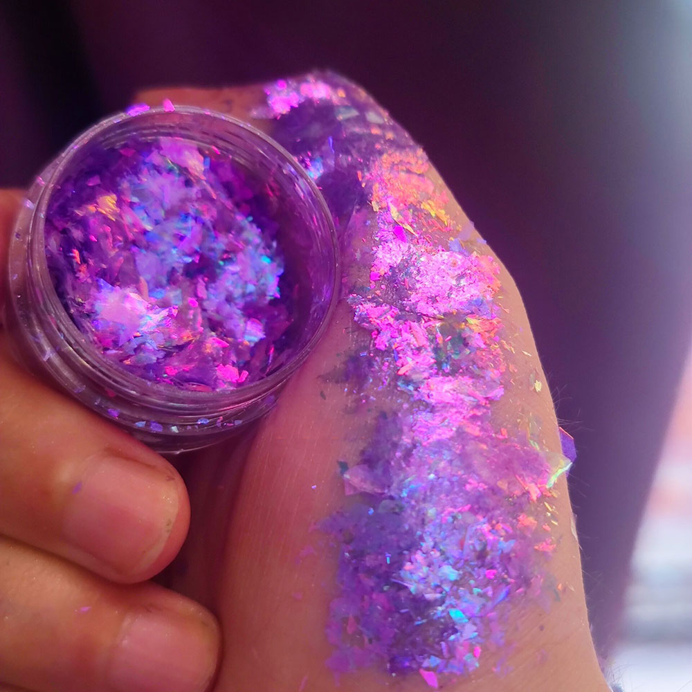 ผงกลิตเตอร์เปลี่ยนสีรุ้ง ประกา - Eyeshadow Glitter Pigment บทวิจารณ์และราคา