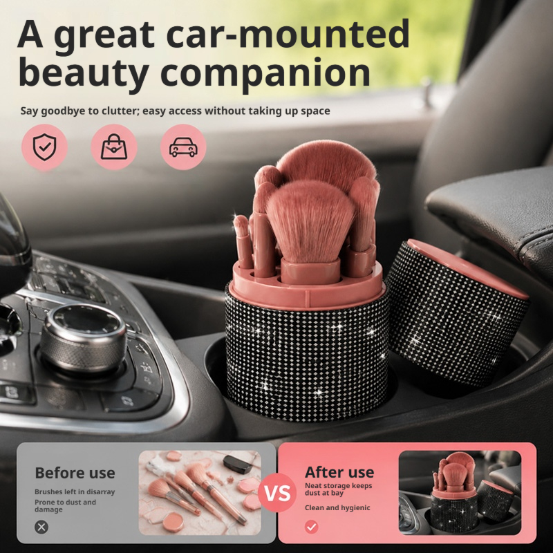 ที่เก็บแปรงแต่งหน้าแบบพกพาสำหร - Beauty Makeup Background บทวิจารณ์และราคา