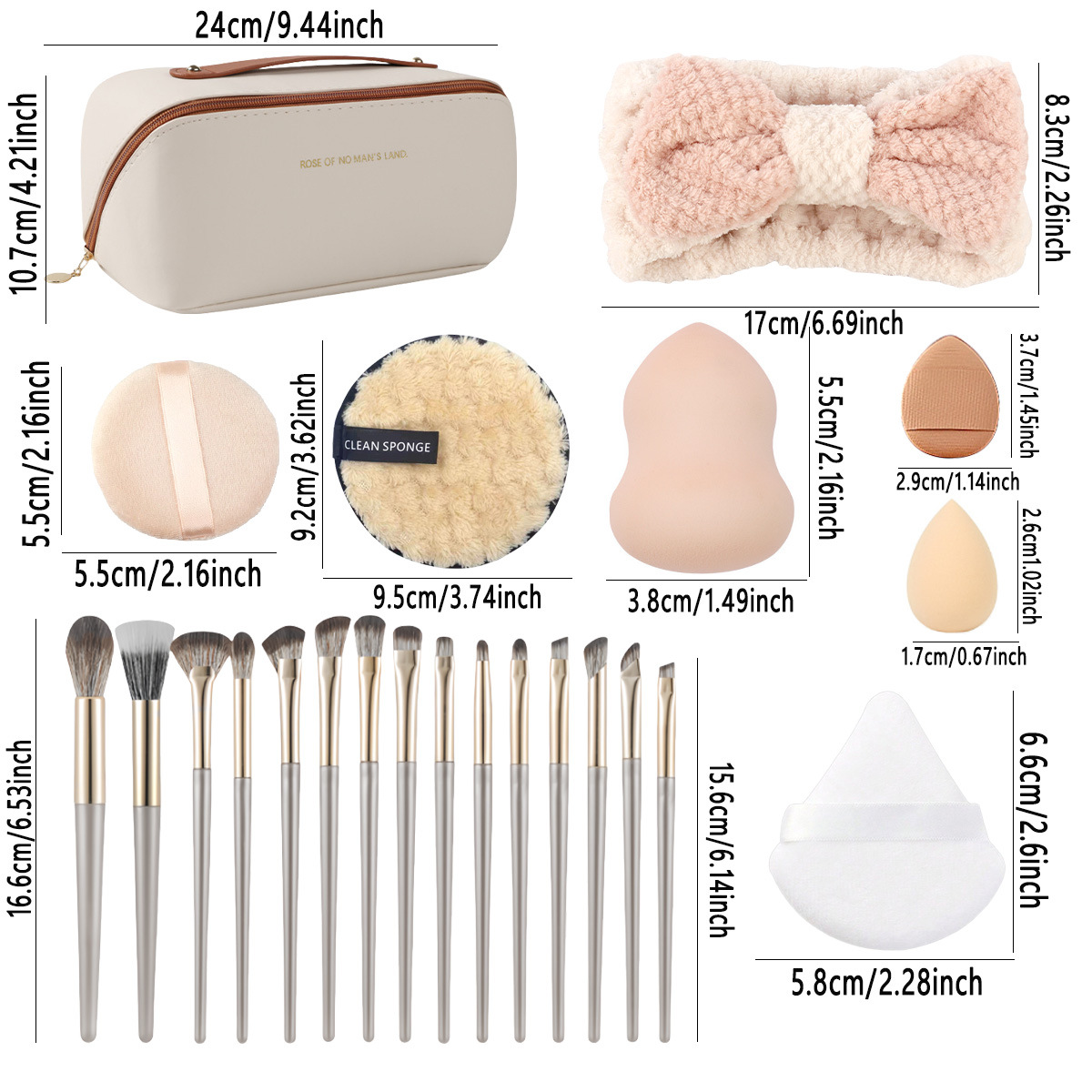 กระเป๋าหนังหูหิ้วพร้อมชุดเครื่ - Beauty Makeup Tools Set บทวิจารณ์และราคา