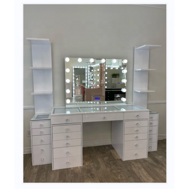 โต๊ะเครื่องแป้งพร้อมไฟ LED แบบ - Beauty Makeup Usa บทวิจารณ์และราคา