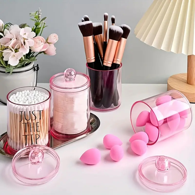 กล่องเก็บสำลีก้านใสแบบพกพา per - Beauty Makeup Background บทวิจารณ์และราคา