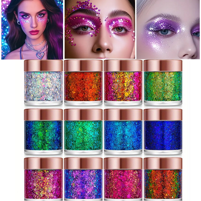 1 PC Sequins Body Glitter GEL  - Eyeshadow Glitter Pigment บทวิจารณ์และราคา