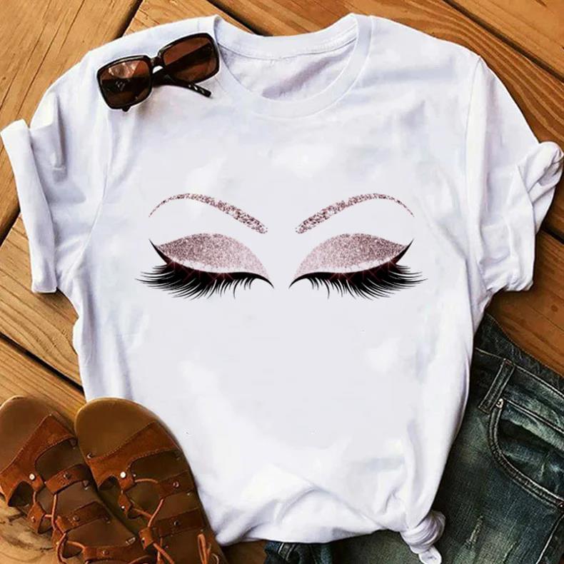เสื้อยืดพิมพ์ลายขนตาสวยงามสำหร - Makeup Plus Beauty บทวิจารณ์และราคา