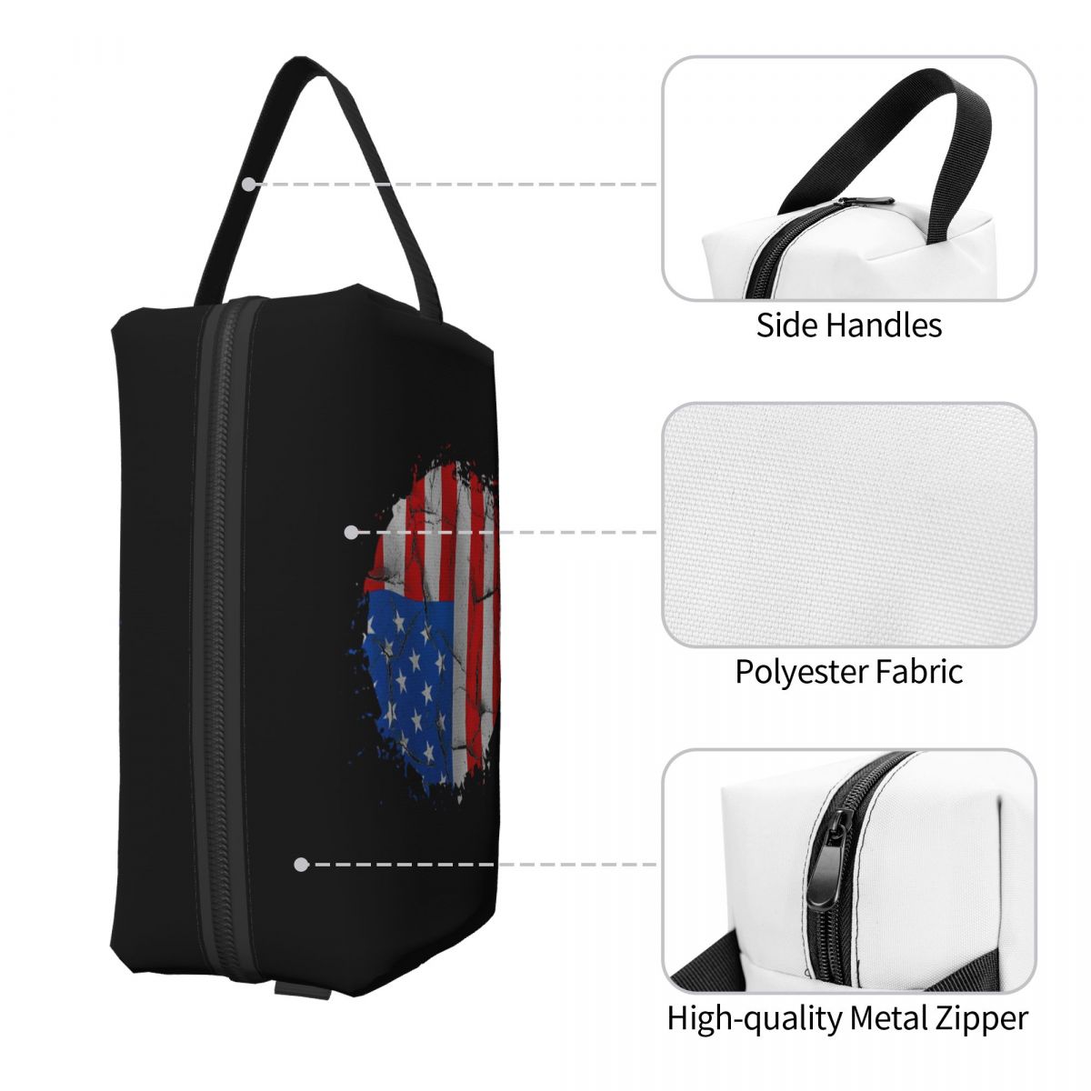 กระเป๋าเครื่องสำอางลายธงชาติอเ - Beauty Makeup Usa บทวิจารณ์และราคา