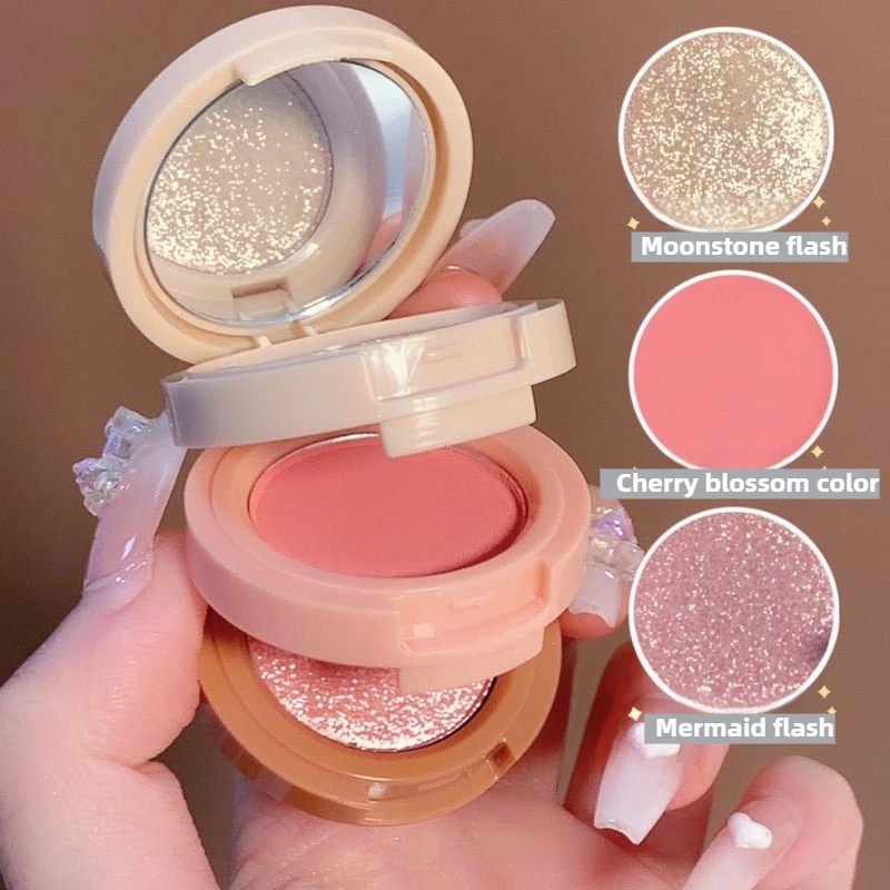พาเลทบลัชออนไฮไลท์เตอร์ 3 in 1 - Eyeshadow Glitter Pigment บทวิจารณ์และราคา