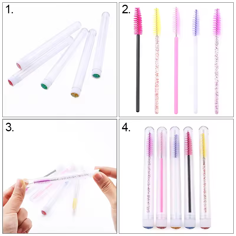 แปรงขนตาหลอดพร้อมแปรงคิ้วมาสคา - Beauty Makeup Background บทวิจารณ์และราคา