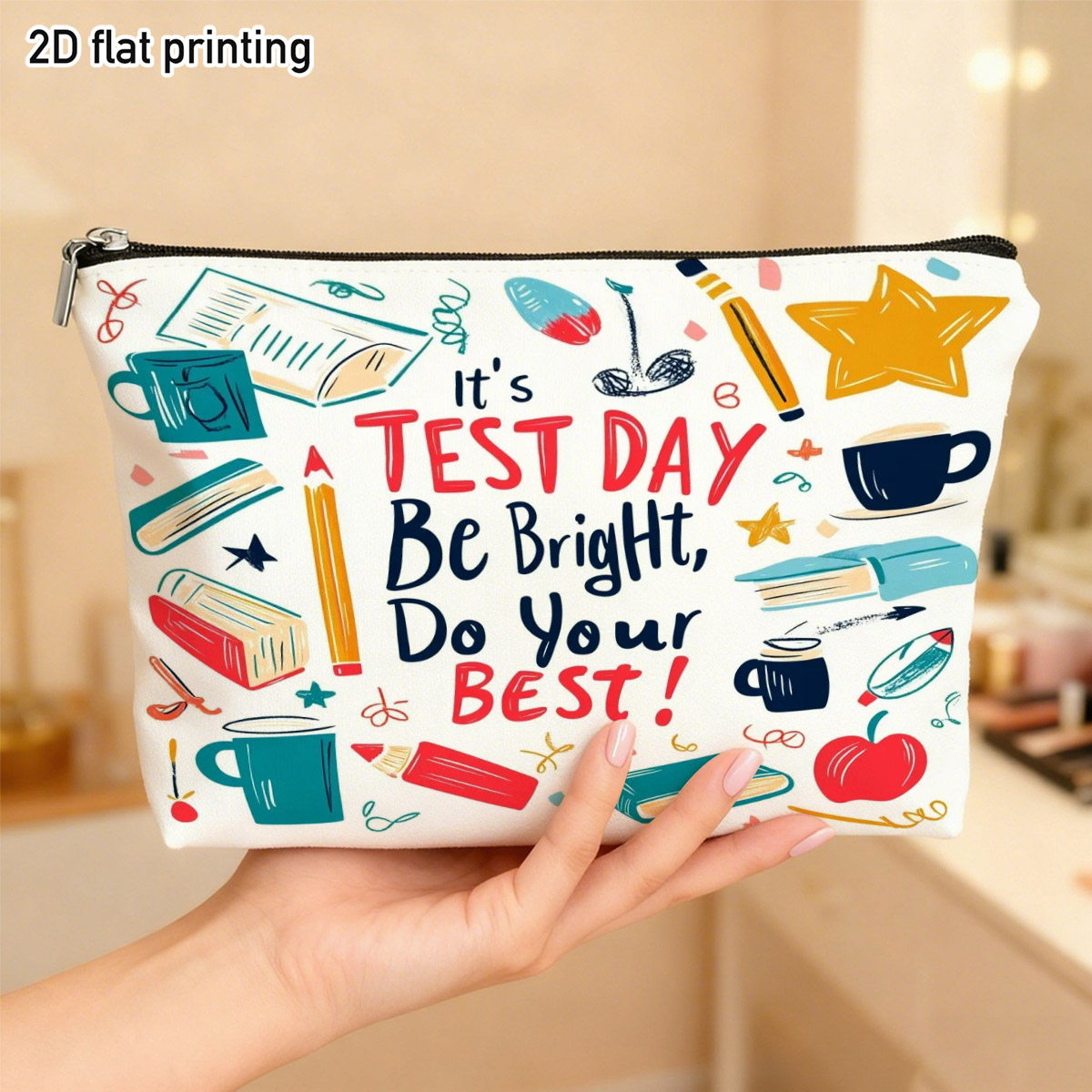 กระเป๋าเครื่องสำอางลายกราฟิกสำ - Beauty Makeup School บทวิจารณ์และราคา